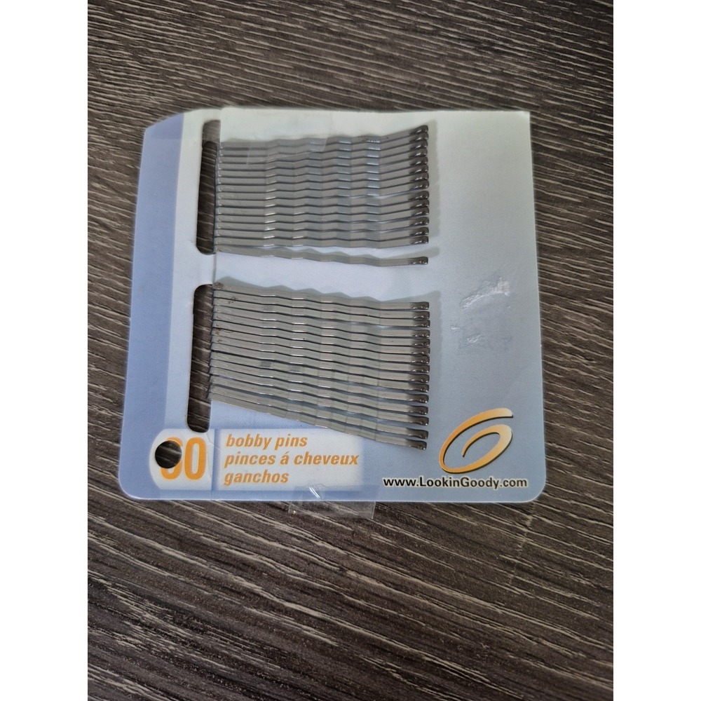 Vintage 2000 50‎ Ct Goody Bobby Pins - Silver Rust Resistant NOS